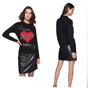 KARL LAGERFELD PARIS
Women's Embellished Heart Graphic Sweater